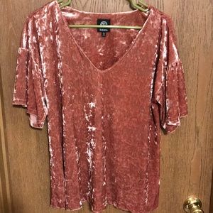 Velvet v neck top